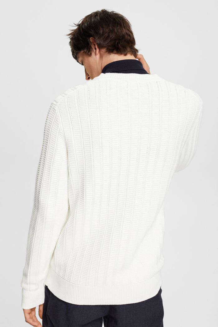 Textured knit jumper, OFF WHITE, detail image number 3