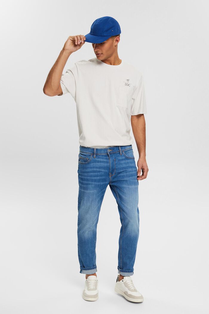 Cotton jeans, BLUE LIGHT WASHED, detail image number 0
