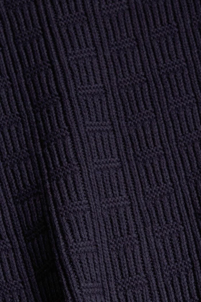Open cardigan with knit pattern, NAVY, detail image number 4