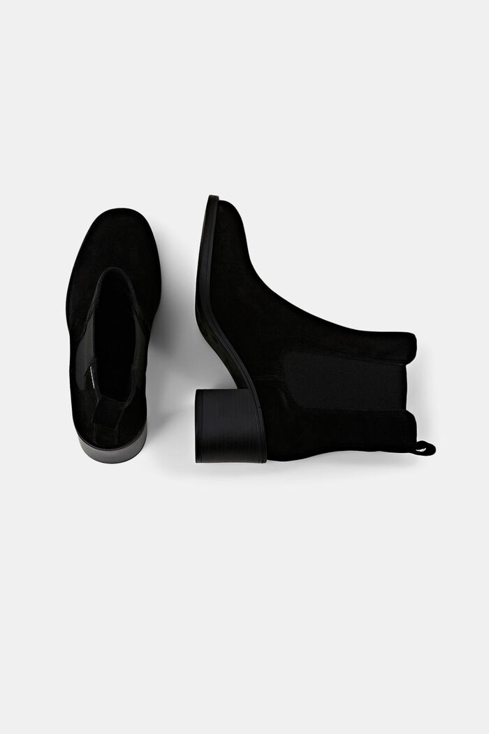 Suede Block Heel Boots, BLACK, detail image number 5