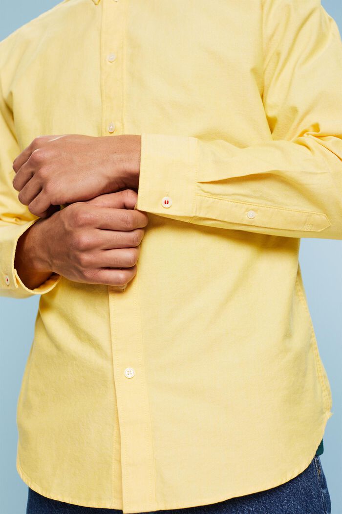 Cotton Poplin Shirt, YELLOW, detail image number 3