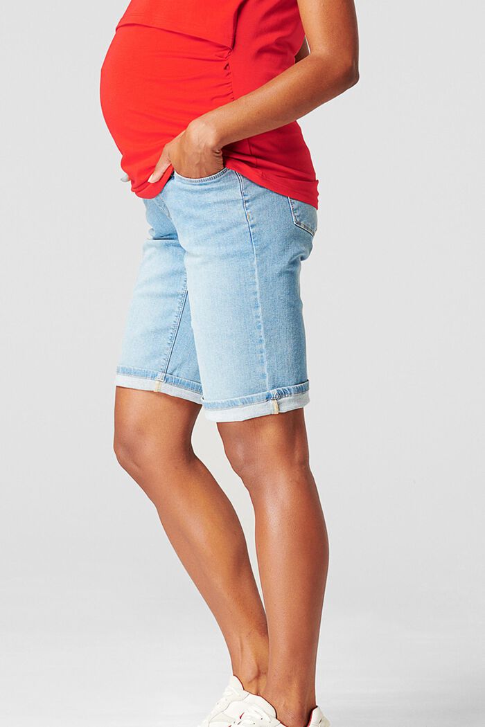 Denim Bermudas with over-bump waistband, BLUE LIGHT WASHED, detail image number 3