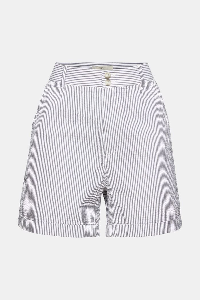 Striped cotton shorts, WHITE, overview