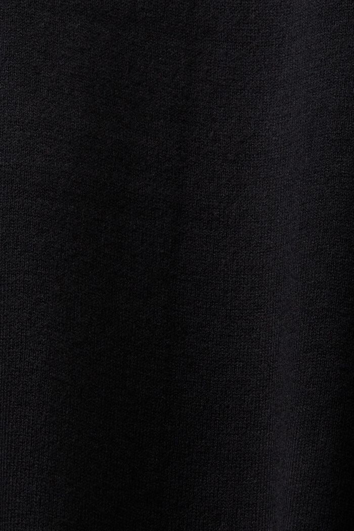 Mock Neck Knit Dress, BLACK, detail image number 4