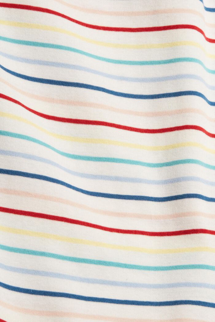 Striped long sleeve top made of cotton, OFF WHITE, detail image number 4