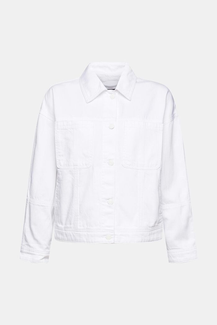 White denim jacket, WHITE, detail image number 6