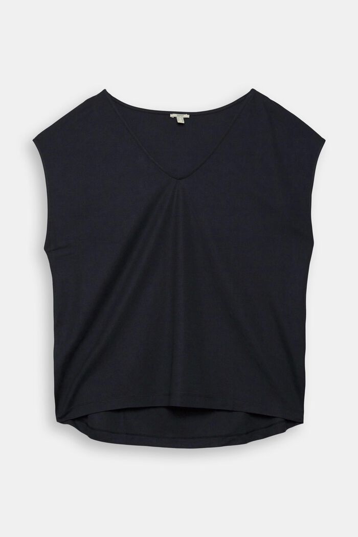 CURVY T-shirt with a V-neckline, BLACK, detail image number 0