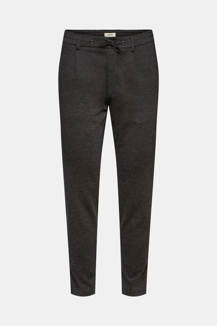 Stretch trousers with an elasticated waistband, ANTHRACITE, overview