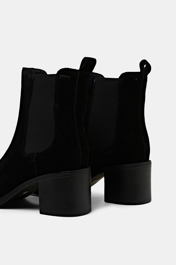 Suede Block Heel Boots, BLACK, detail image number 4