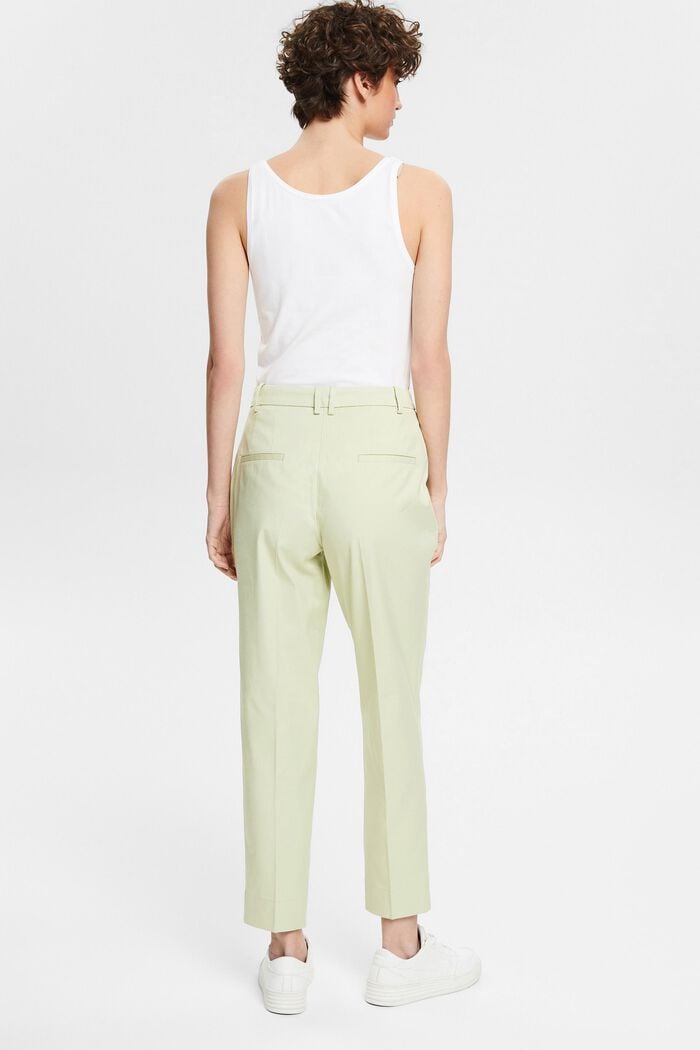 Chinos with pressed pleats, PASTEL GREEN, detail image number 3