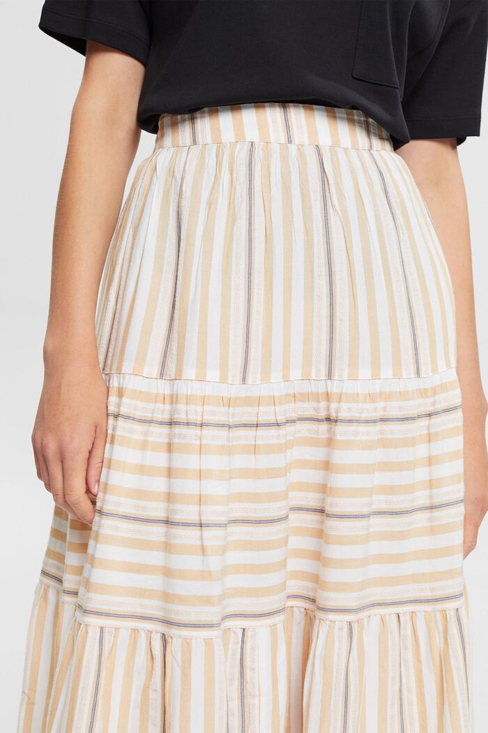 Striped midi skirt, WHITE, detail image number 3