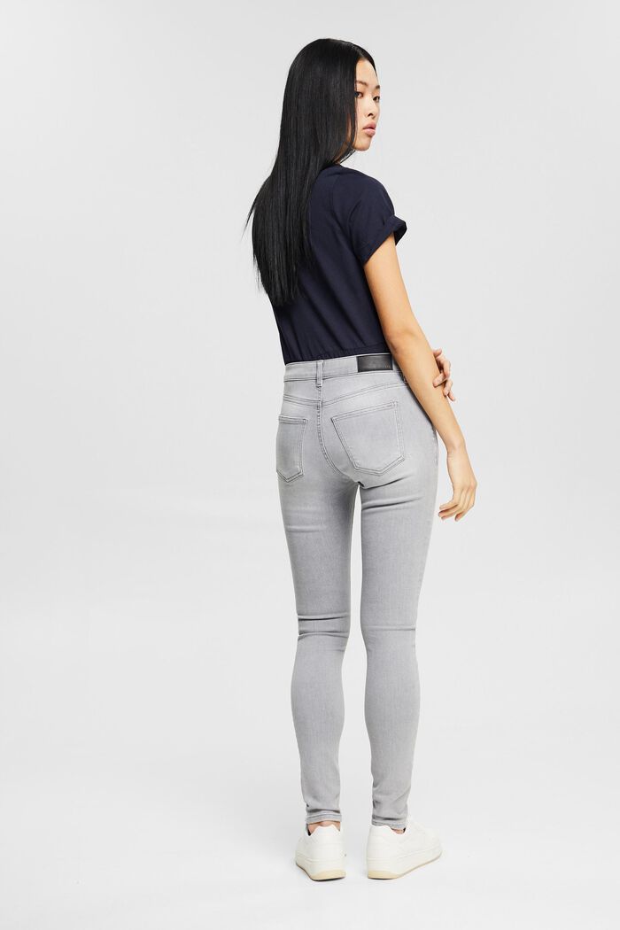 Super stretch jeans made of organic cotton, GREY LIGHT WASHED, detail image number 3