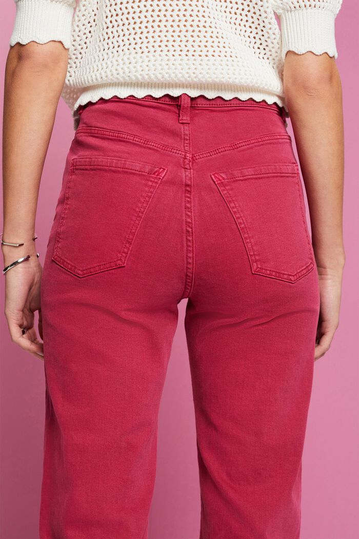 High-rise straight leg trousers, DARK PINK, detail image number 2