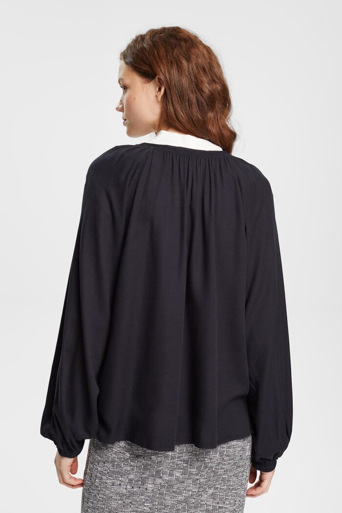 Flowing blouse, LENZING™ ECOVERO™, BLACK, detail image number 4