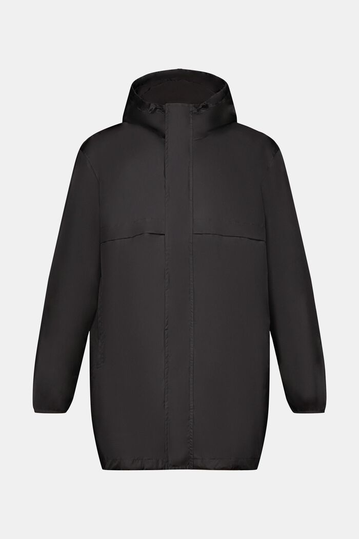 Lightweight Hooded Rain Jacket, BLACK, detail image number 6
