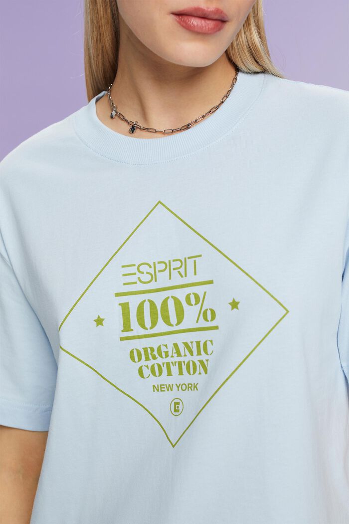Organic Cotton Printed T-Shirt, PASTEL BLUE, detail image number 3