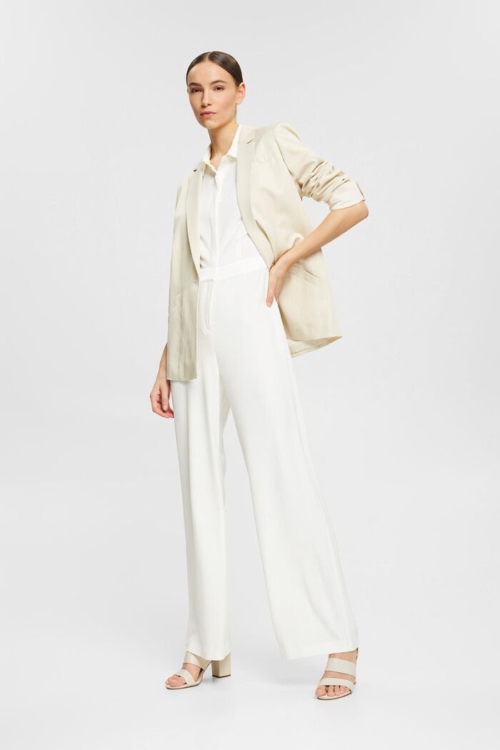 Made of recycled material: jumpsuit with lace sleeves, OFF WHITE, detail image number 1