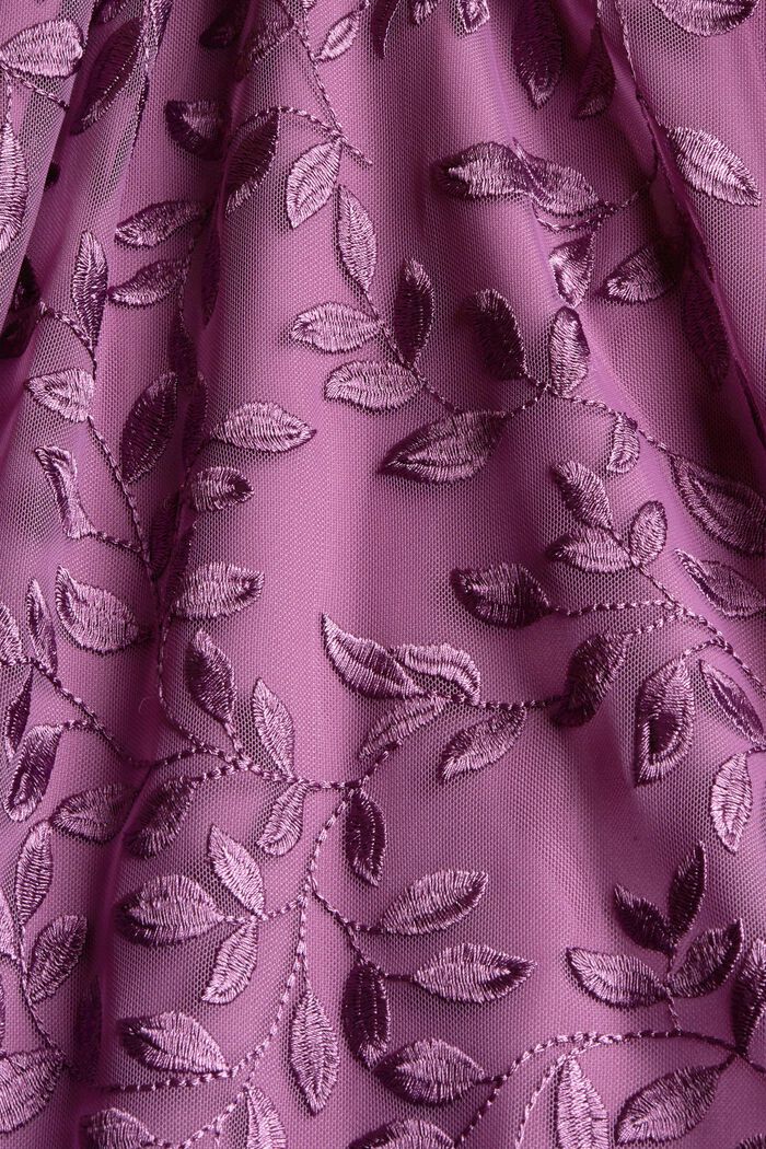 Halterneck dress with floral embroidery, PURPLE, detail image number 4