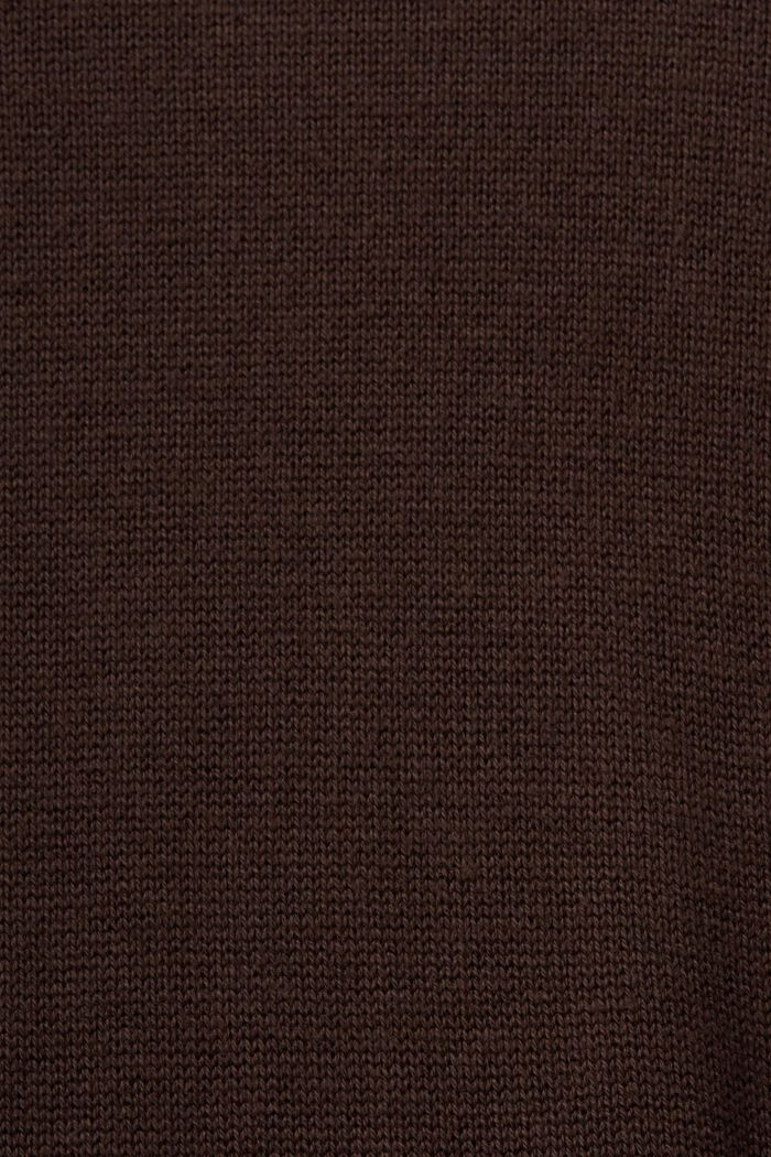 Turtleneck Knit Mini Dress, DARK BROWN, detail image number 5