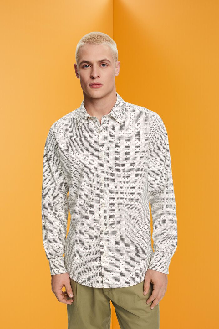 Slim fit shirt with all-over pattern, ICE, detail image number 0