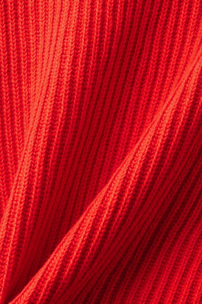 Rib-Knit Zip Cardigan, RED, detail image number 5
