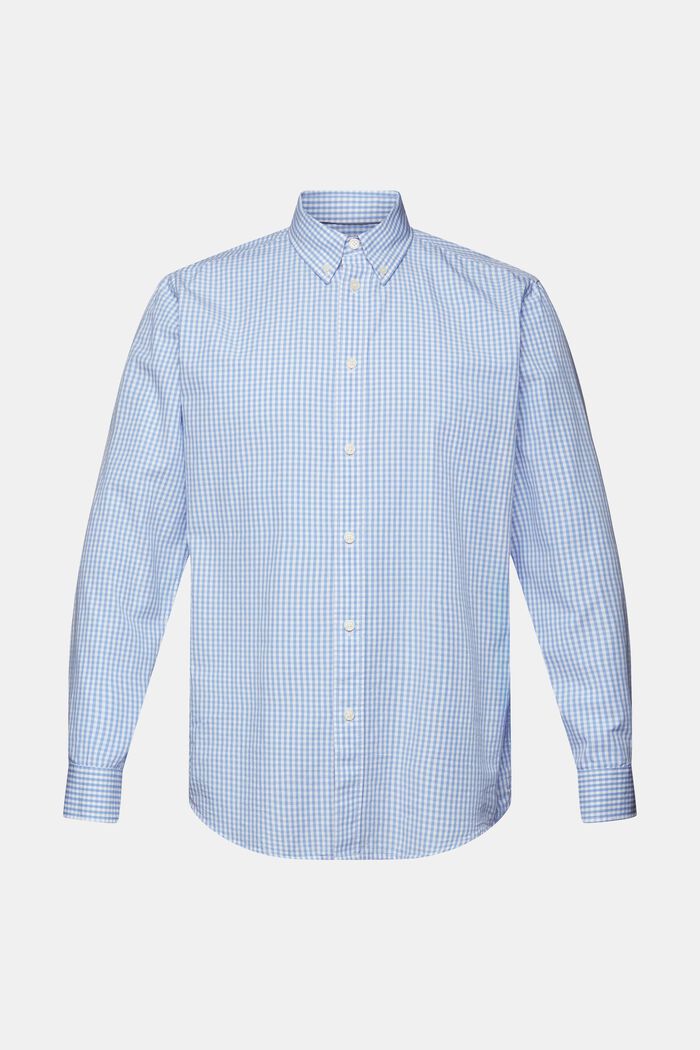 Vichy button-down shirt, 100% cotton, BRIGHT BLUE, detail image number 5