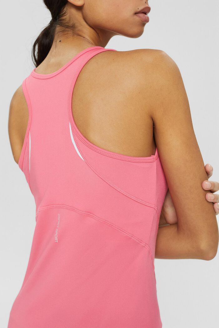 Made of recycled material: sleeveless top with cups and E-DRY, PINK FUCHSIA, detail image number 5