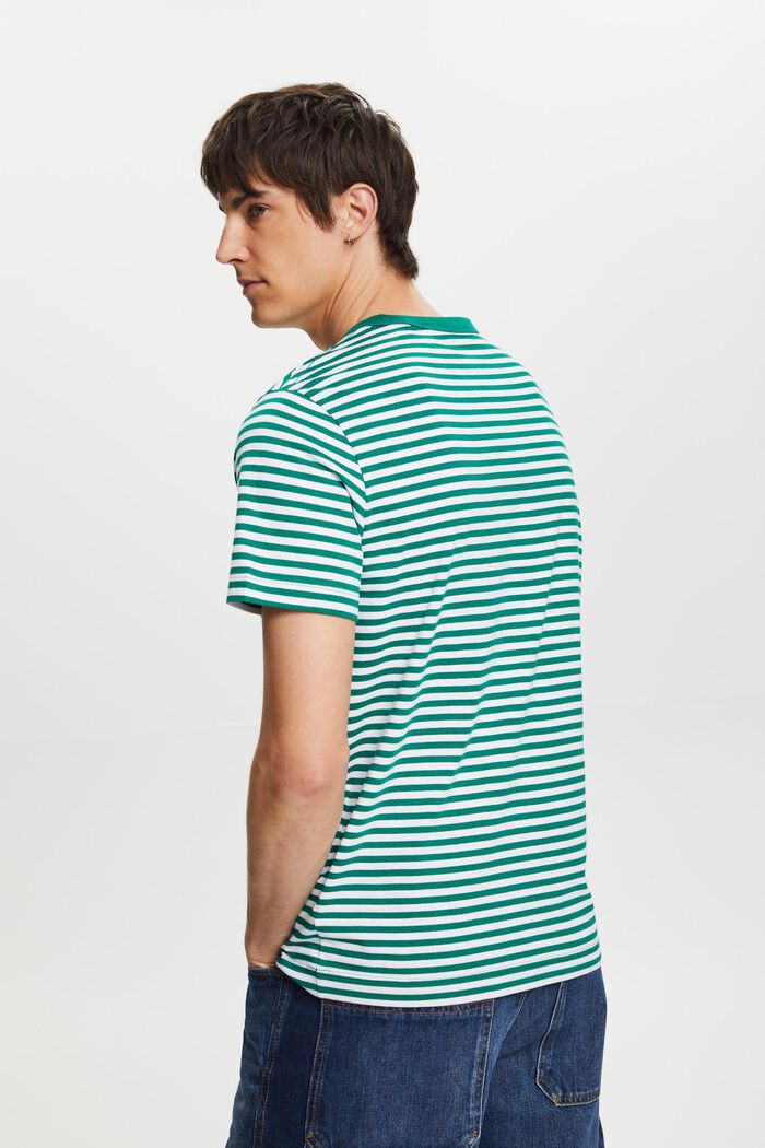 Striped jersey T-shirt, 100% cotton, DARK GREEN, detail image number 3