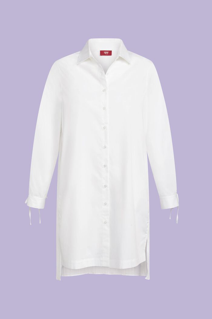 Crinkled Midi Shirt Dress, WHITE, detail image number 5