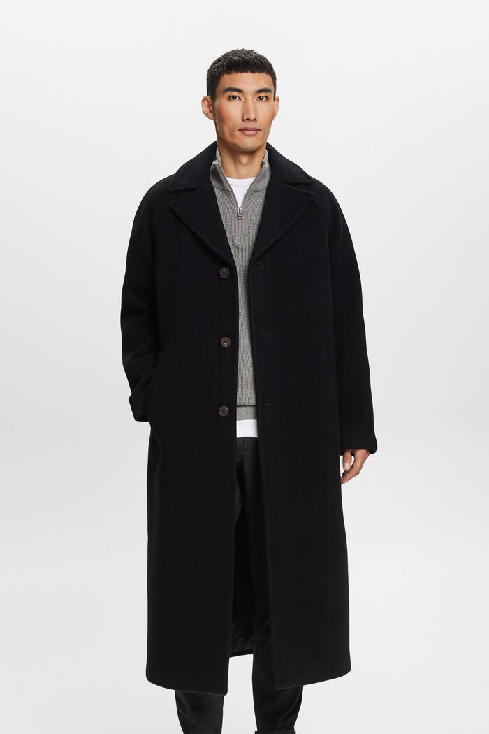 Wool Blend Coat, BLACK, detail image number 0