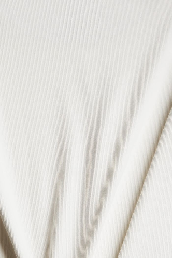 Ribbed T-shirt made of organic cotton, OFF WHITE, detail image number 4