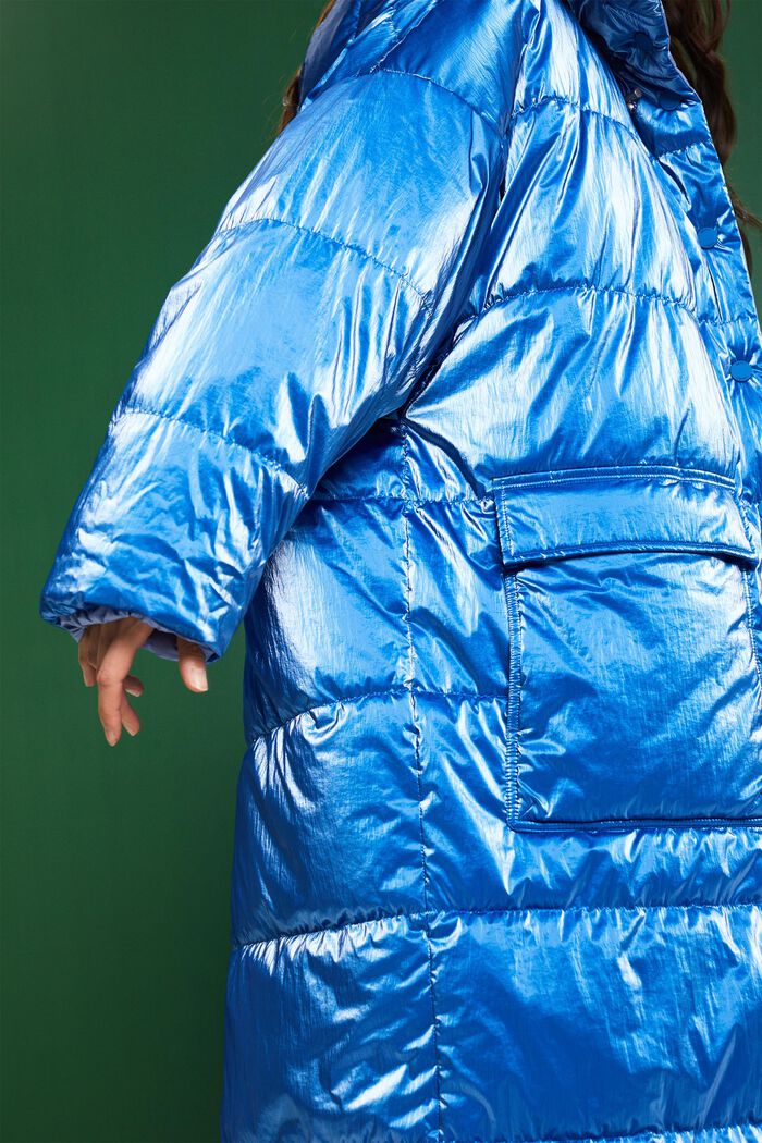 Reversible Long Puffer Coat, BRIGHT BLUE, detail image number 2