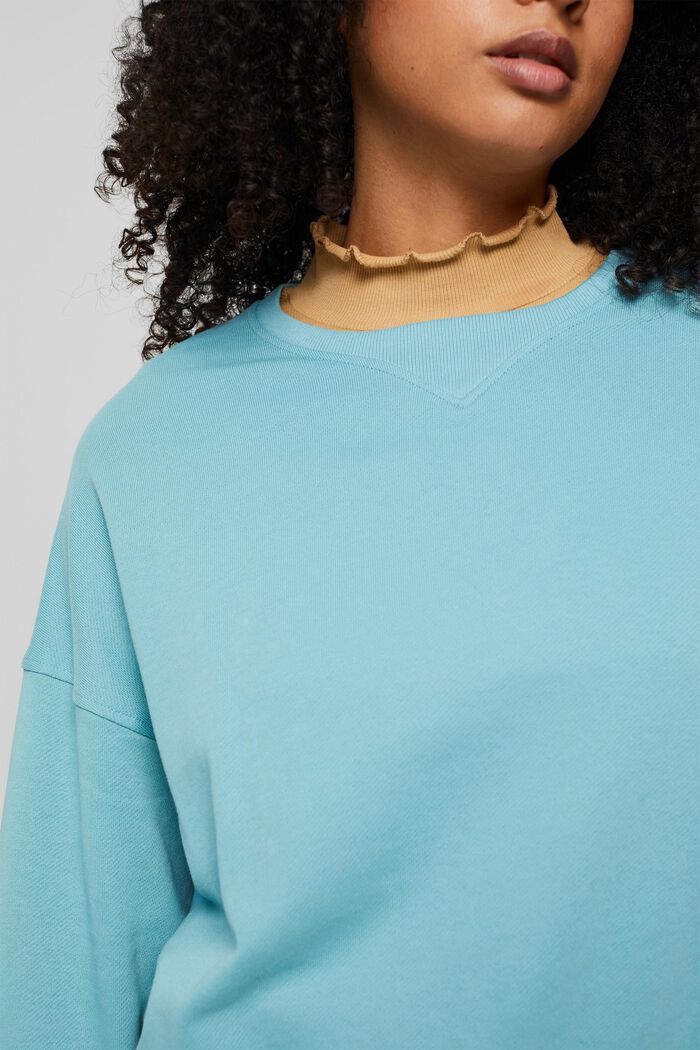 Sweatshirt with dropped shoulders, LIGHT AQUA GREEN, detail image number 2