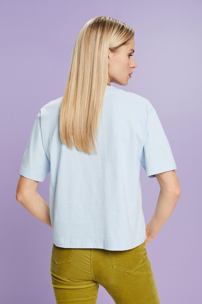Organic Cotton Printed T-Shirt, PASTEL BLUE, detail image number 2