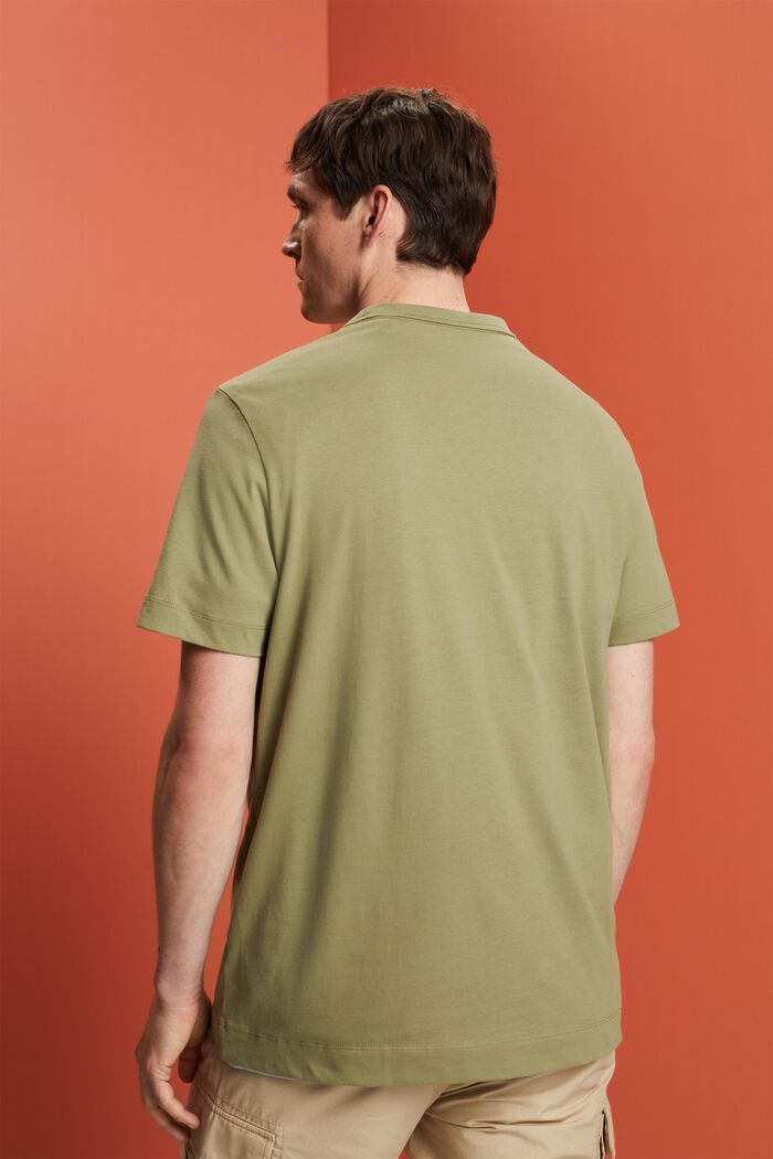 Jersey t-shirt with chest print, 100% cotton, LIGHT KHAKI, detail image number 3