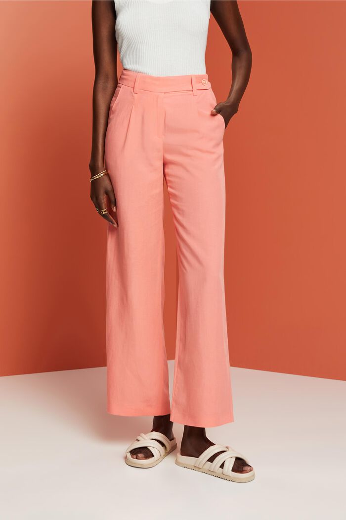 Wide leg trousers, TENCEL™, CORAL, detail image number 0
