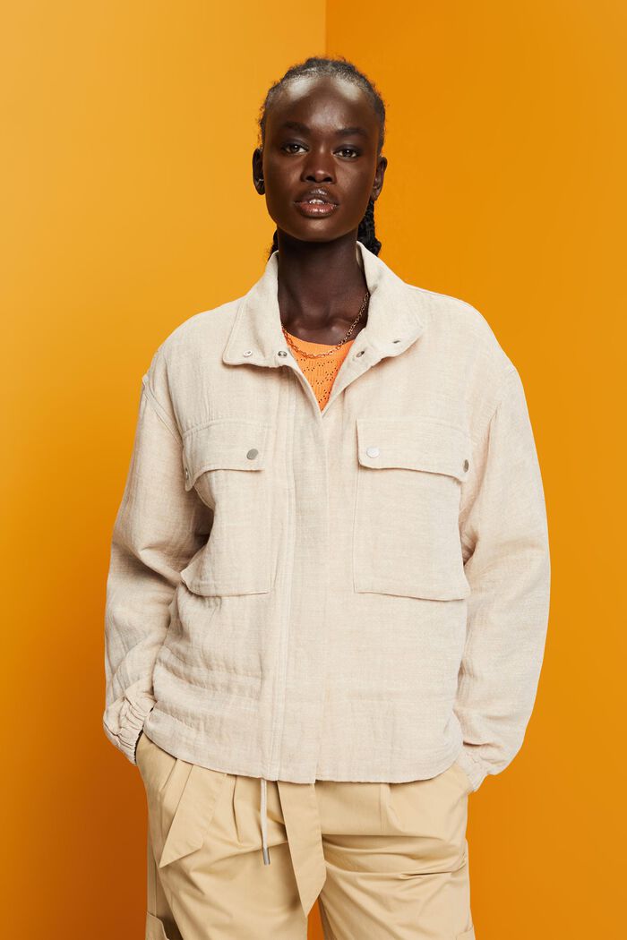 Lightweight Cotton-Linen Jacket, SAND, detail image number 0