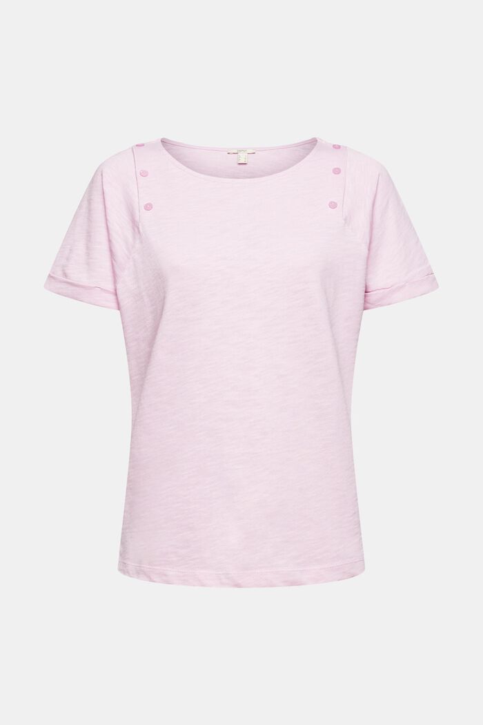 T-shirt with buttons, 100% cotton, PINK, detail image number 5