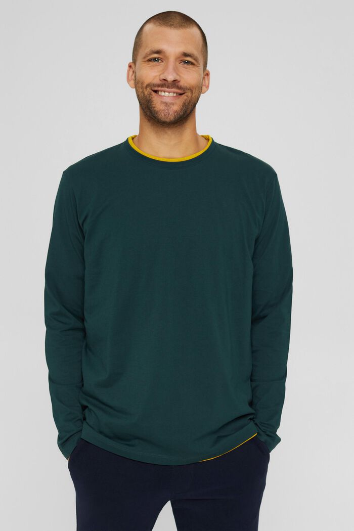 Jersey long sleeve top in 100% organic cotton