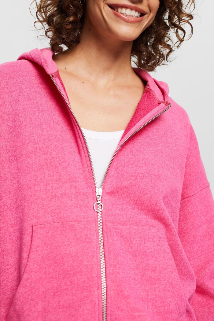 Zip-through hoodie with drawstring, PINK FUCHSIA, detail image number 2