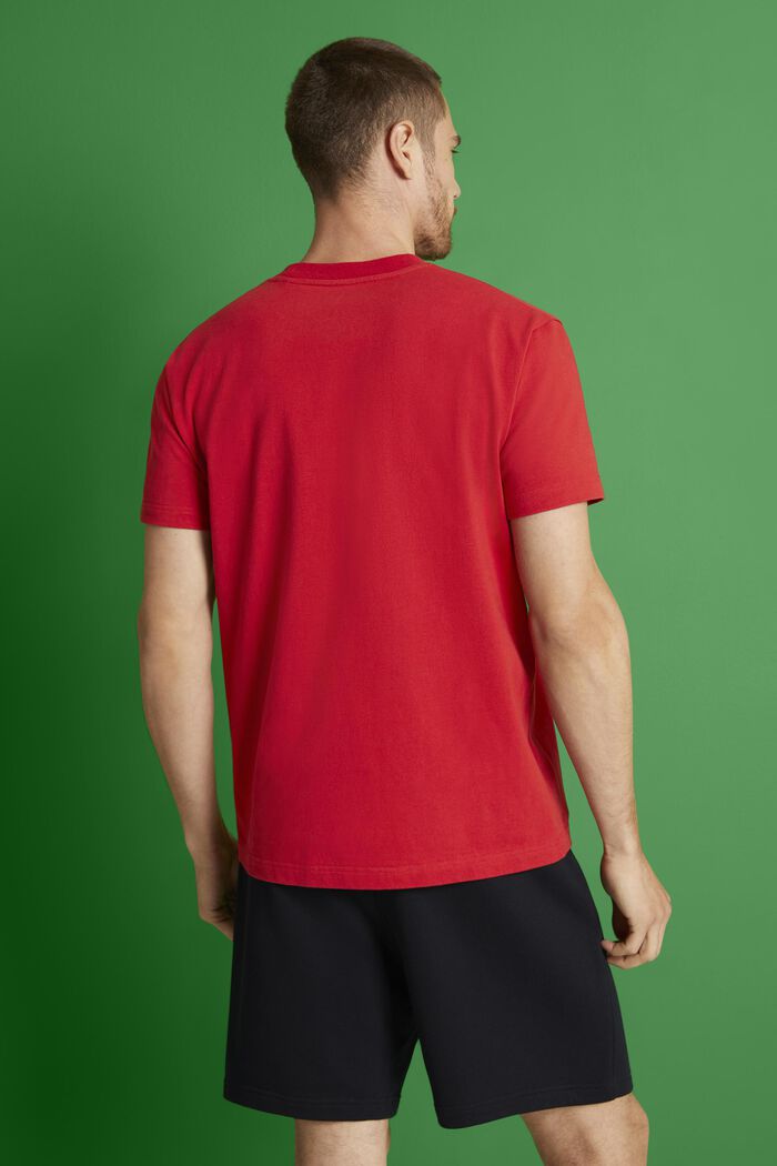Unisex Logo Cotton Jersey T-Shirt, RED, detail image number 3