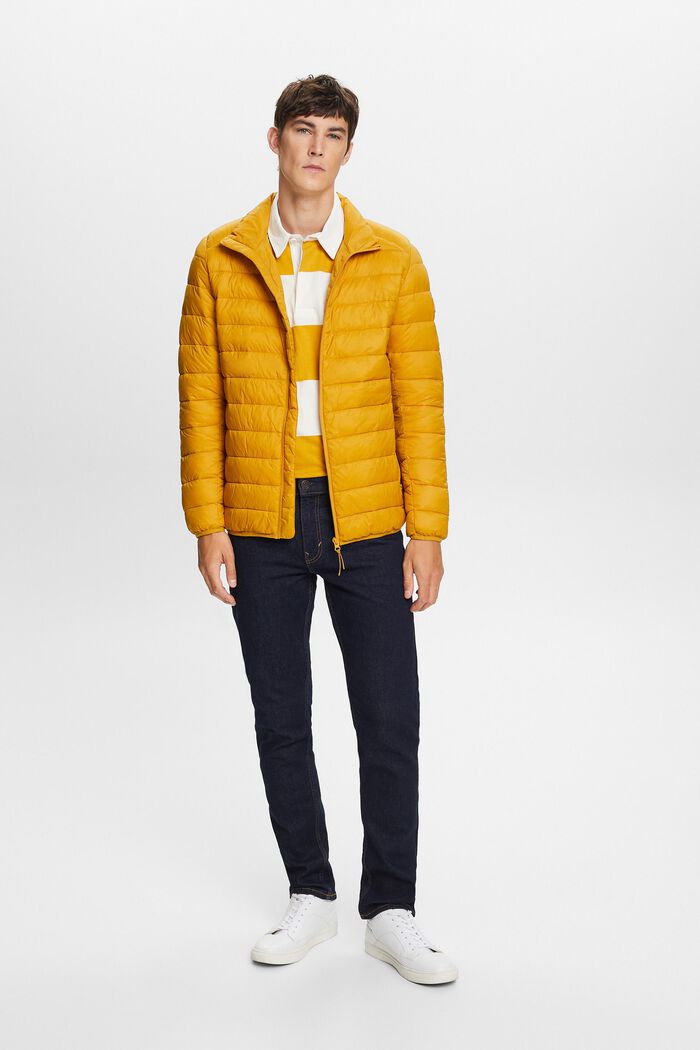 Quilted jacket with high neck, AMBER YELLOW, detail image number 5