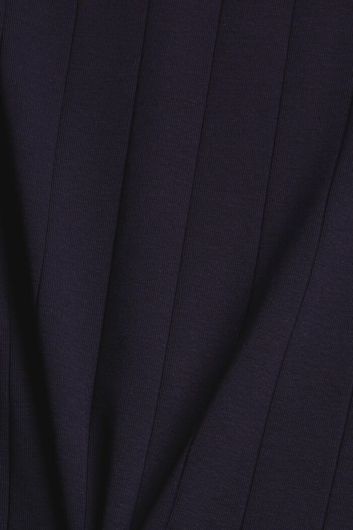 Long sleeve top with wavy edges, NAVY, detail image number 4