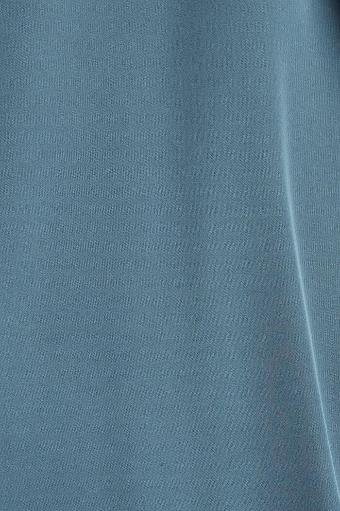 Satin blouse top, LENZING™ ECOVERO™, PETROL BLUE, detail image number 4