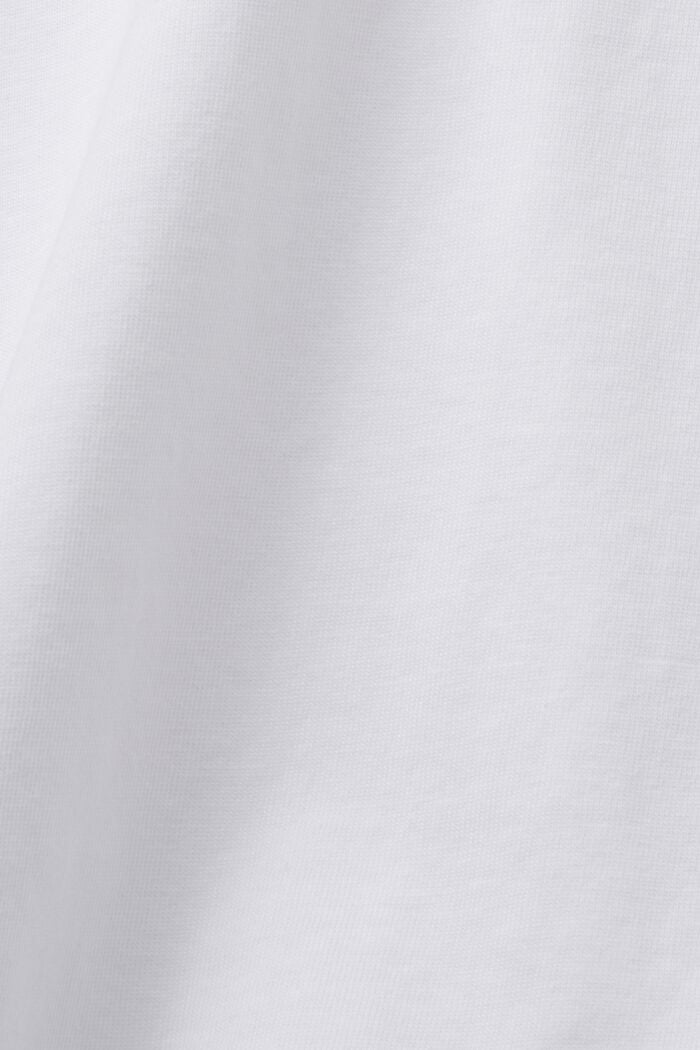 Cropped oversize t-shirt, 100% cotton, WHITE, detail image number 4