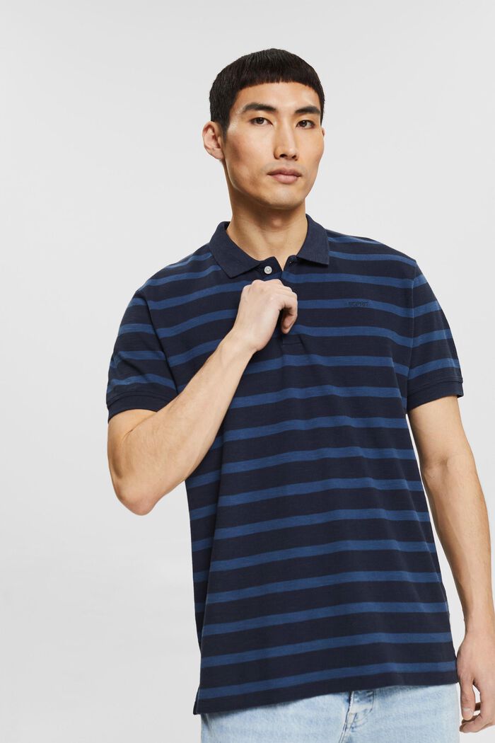 Striped polo shirt, NAVY, detail image number 0