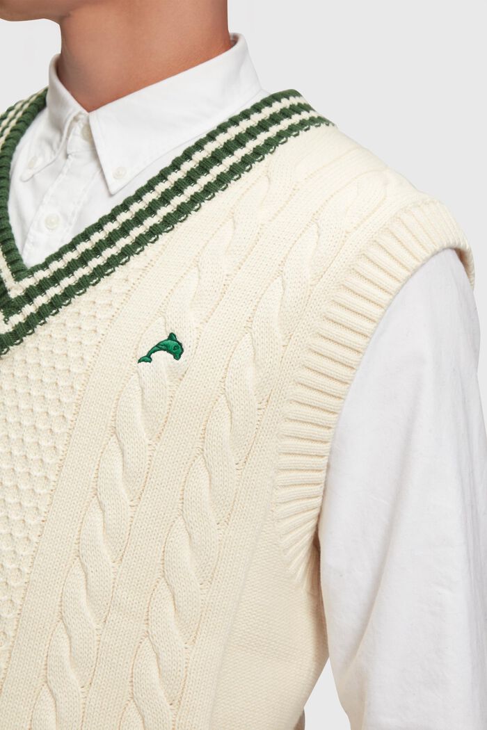 College sweater vest, EMERALD GREEN, detail image number 2