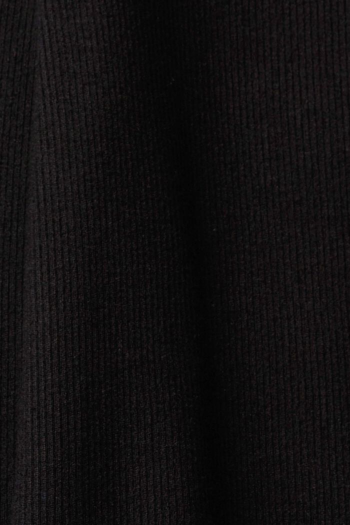 High-rise rib knit trousers, BLACK, detail image number 5