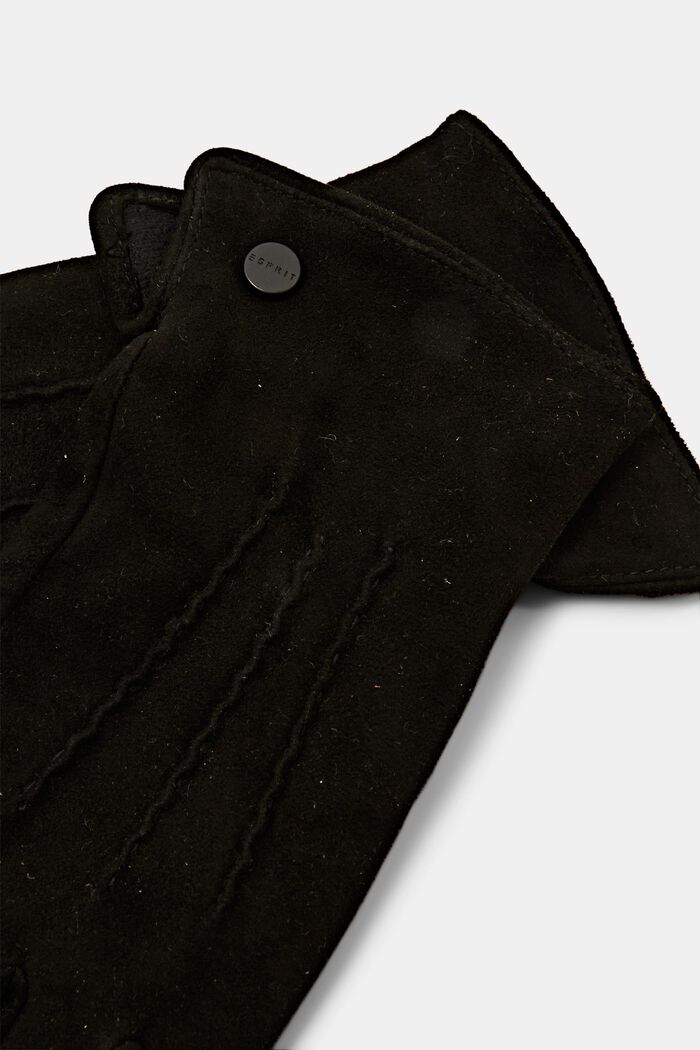 Suede Touchscreen Gloves, BLACK, detail image number 1