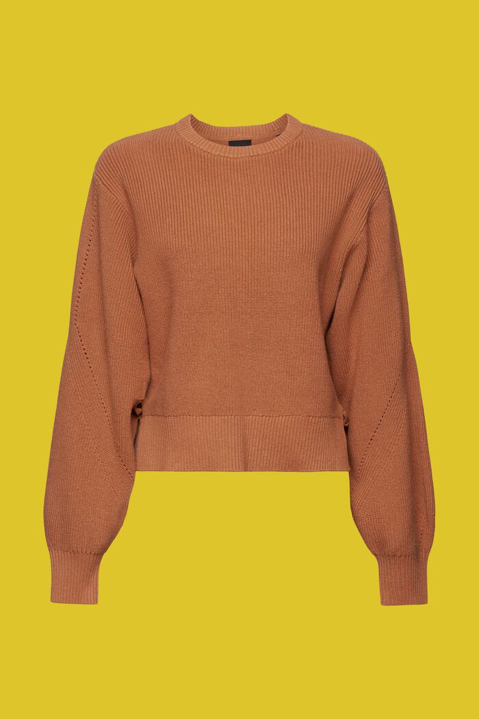 Cashmere blended jumper with lace detail, TOFFEE, detail image number 7